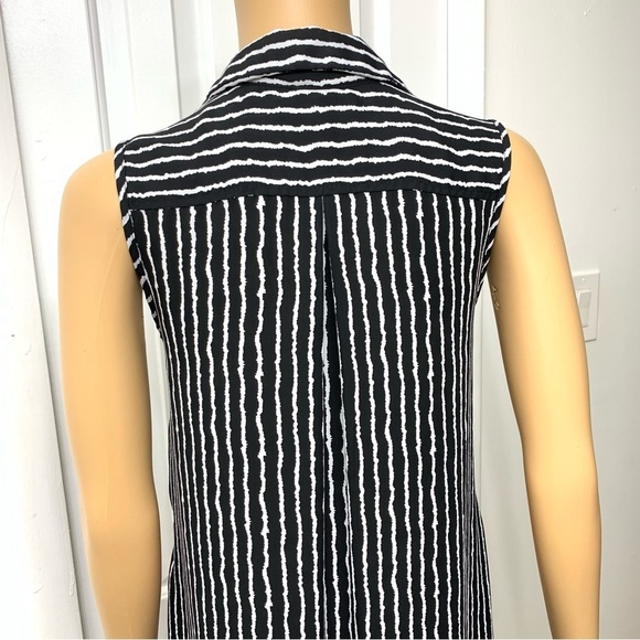 Haute Monde Black and White Button Down Shirt Casual Tunic Dress Women’s Size S - Picture 10 of 12